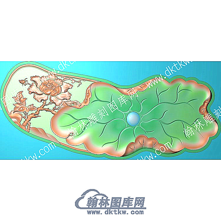 牡丹荷叶行业茶盘精雕图（HYCP-127）.jpg