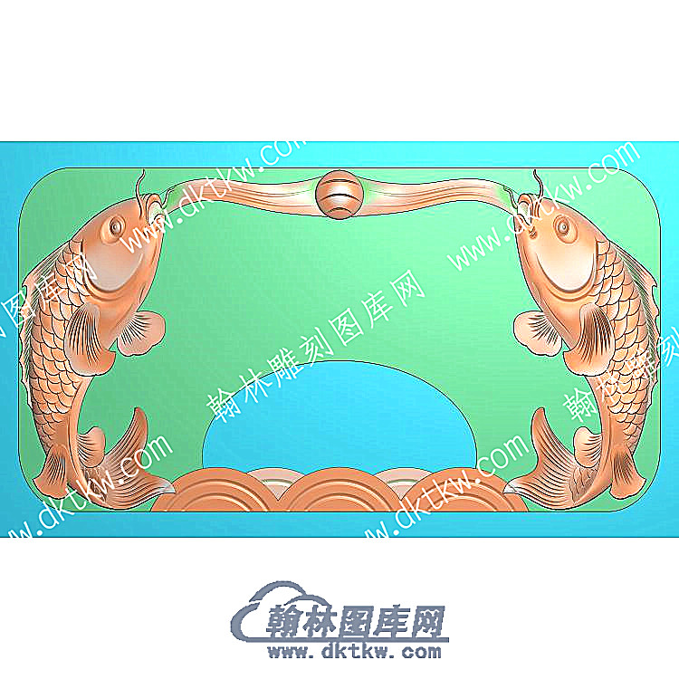 双鱼戏水行业茶盘精雕图（HYCP-119）.jpg