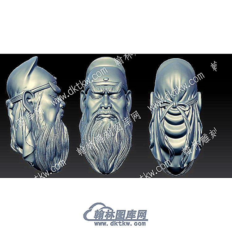 核雕关羽立体圆雕图（HDGG-009）.jpg