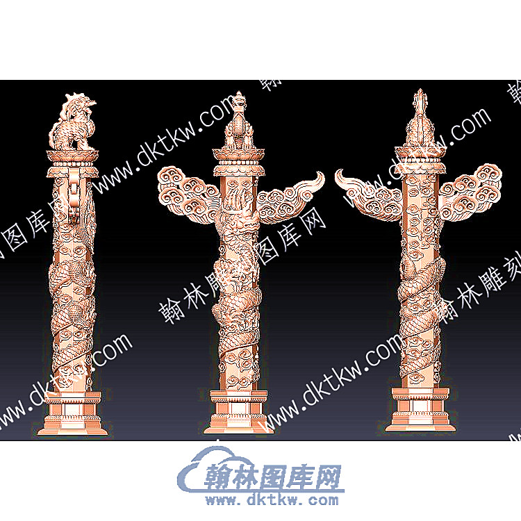 华表圆雕其他立体圆雕图（YDQT-008）.jpg