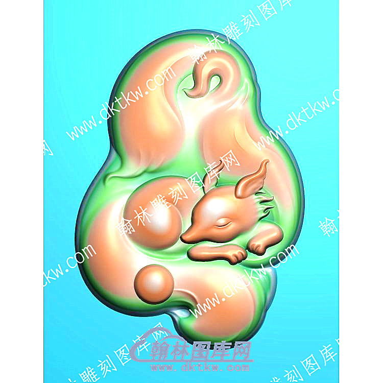 挂件狐狸精雕图（GJDW-090）.jpg