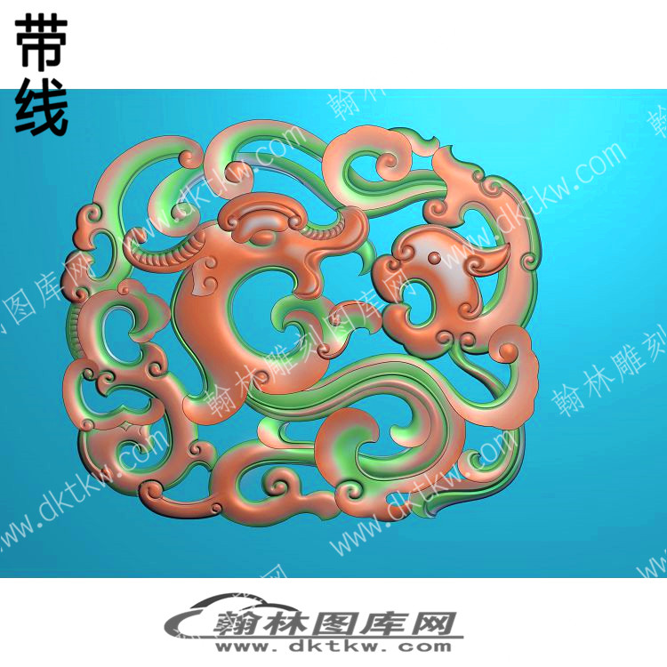 中式仿古草龙精雕图（ZSLF-731）.jpg