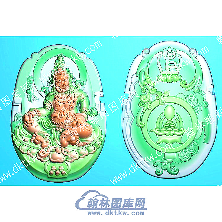 挂件双面黄财神精雕图（GJCS-001）.jpg