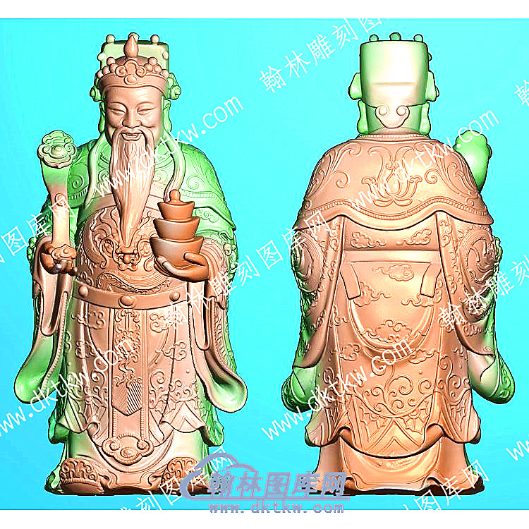 挂件立体双面文财神精雕图（GJCS-006）.jpg