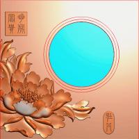 花开富贵牡丹烟灰缸精雕图（YHG-2011）
