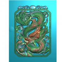 白玉雕龙牌雕刻图（SLP-0001）