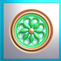 欧式圆形洋花精雕图浮雕图雕刻机图（YX-271）