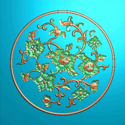 欧式圆形洋花门花浮雕图精雕图雕刻图（YX-301）