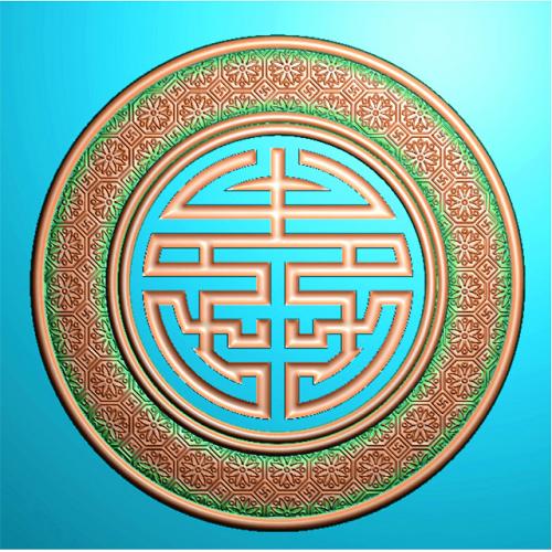 欧式圆形洋花门花浮雕图精雕图雕刻图案（YX-396）