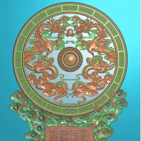 龙凤摆件精雕图,龙凤摆件浮雕图,双龙摆件雕刻图,前程似锦精雕图（bj-812）