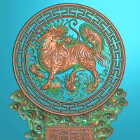 麒麟摆件精雕图,麒麟摆件浮雕图,麒麟祥云摆件雕刻图,麒麟摆件精雕图（bj-838）