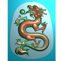 无鳞椭圆龙牌四六牌精雕图,四六牌浮雕图,四六牌雕刻图（SLP-0011）