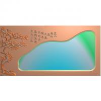 松鹤茶盘精雕图,松鹤茶盘浮雕图,松鹤茶盘雕刻图,茶盘茶台（SHCP-011）