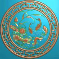 鲤鱼挂件挂匾挂屏精雕图,挂件挂屏挂匾浮雕图,挂屏挂匾雕刻图,挂屏加工图（GJ-026）