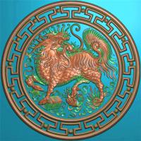 麒麟挂件挂匾挂屏精雕图,挂件挂屏挂匾浮雕图,挂屏挂匾雕刻图,挂屏加工图（GJ-046）