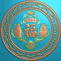 双鱼挂件挂匾挂屏精雕图,挂件挂屏挂匾浮雕图,挂屏挂匾雕刻图,挂屏加工图（GJ-056）