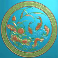 鲤鱼挂件挂匾挂屏精雕图,挂件挂屏挂匾浮雕图,挂屏挂匾雕刻图（GJ-102）