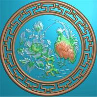 牡丹挂件挂匾挂屏精雕图,挂件挂屏挂匾浮雕图,挂屏挂匾雕刻图（GJ-127）