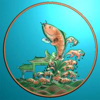 鱼精雕图,鱼浮雕图,鱼雕刻图,鱼加工图（Y-313）