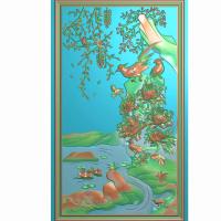 玄关背景墙精雕图,玄关背景墙浮雕图,玄关背景墙雕刻图（XG-20）