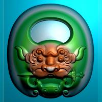 四六牌精雕图,四六牌浮雕图,四六牌雕刻图,46牌加工图,玉雕挂件有线（SLP-1066）