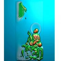 人物四六牌雕刻图有线（SLP-1304）