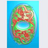 龙凤茶盘茶台精雕图（LFCP-203）