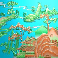 山水建筑精雕图（SSJZ-453）