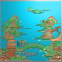 山水建筑精雕图（SSJZ-3089）