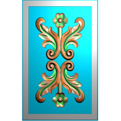 欧式洋花长条门花贴花浮雕图（CT-354）