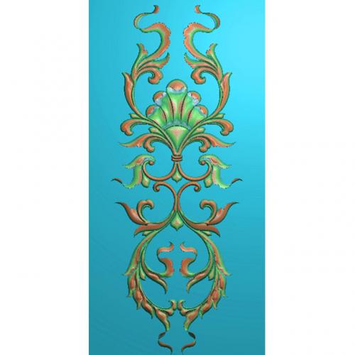 欧式洋花长条门花贴花浮雕图（CT-374）