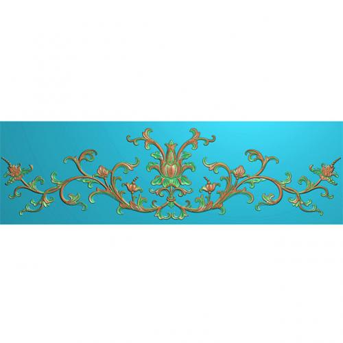 欧式洋花长条门花贴花浮雕图（CT-379）