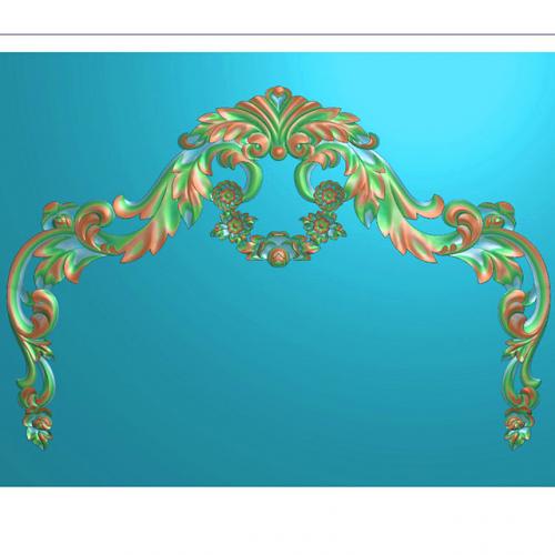 欧式洋花长条门花贴花浮雕图（CT-434）