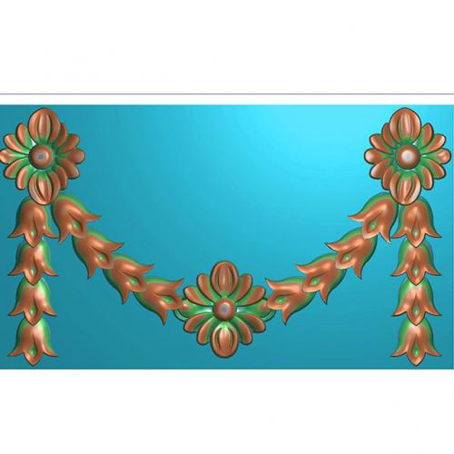 欧式洋花长条门花贴花雕刻图（CT-444）