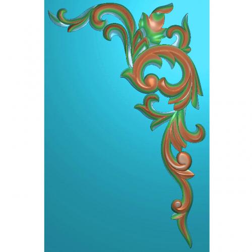 欧式洋花长条门花贴花雕刻图（CT-455）