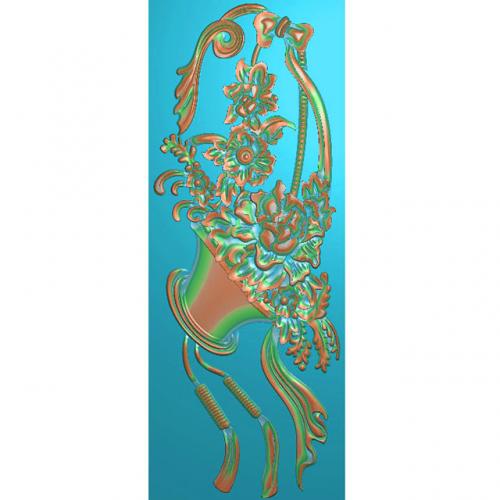 欧式洋花长条门花贴花雕刻图（CT-467）