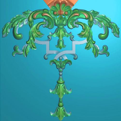 欧式洋花长条门花贴花雕刻图（CT-472）