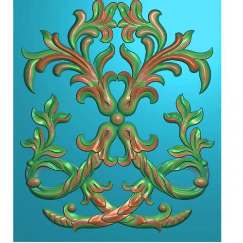 欧式洋花长条门花贴花雕刻图（CT-473）