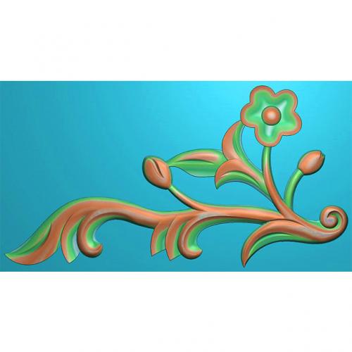 欧式洋花长条门花贴花雕刻图（CT-552）
