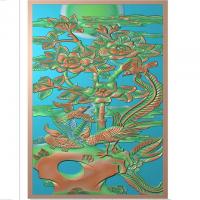 牡丹花鸟花草石头浮雕图（MD-158）