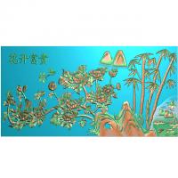 牡丹花鸟花草石头浮雕图（MD-188）