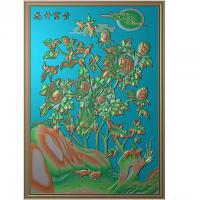 牡丹花鸟花草石头浮雕图（MD-216）