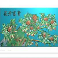 牡丹花鸟花草石头浮雕图（MD-244）