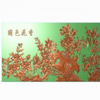牡丹花鸟花草石头浮雕图（MD-2001）