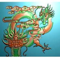 侧面正面龙祥云精雕图（L-332）