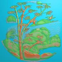 石材竹子花鸟精雕雕刻图（ZS-60）
