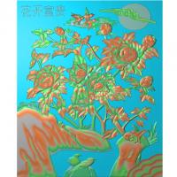 石材牡丹花鸟精雕雕刻图（ZS-62）