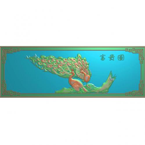 石材孔雀花鸟雕刻图（ZS-314）