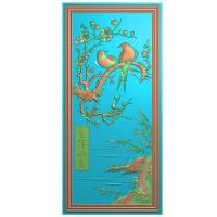 石雕梅花竹子花鸟浮雕图（ZS-360）