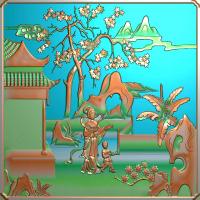 山水人物雕刻图（SSRW-0033）